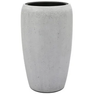 Flingora Bodenvase Gloria, mit Einsatz - Fiberglas - Indoor & Outdoor - Zementgrau - Höhe 51 cm grau Ø 32 cm x 51 cm