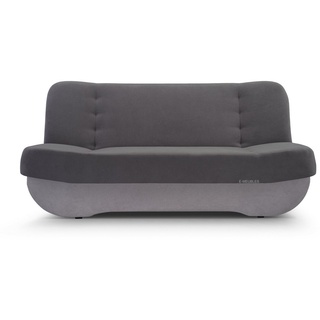 mb-moebel Sofa mit Schlaffunktion und Bettkasten, Kippsofa Schlafsofa Clic-Clack Couch für Wohnzimmer Federkern Sofagarnitur Polstersofa 192x90x87 cm - PAFOS (SORO 96 + 83 - Dunkelgrau + Hellgrau)