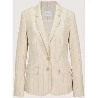 Jackenblazer MADELEINE "Blazer Longblazer mit Nadelstreifen", Damen, Gr. 48, weiß (perlweiß, beige, melange), Obermaterial: 73% Polyester PES. 24% Viskose CV. 3% Elasthan EL., Modern, normal, Blazer, Pattentaschen