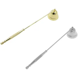 Teogneot 2 Stück Kerzenlöscher, Kerzenauslöscher mit langem Griff aus Edelstahl, Gold, Silber, 21,7 cm lang, für verschiedene Anlässe