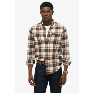 Superdry für Herren. M4011047A Braunes Holzfällerhemd (L), Lässig, Baumwolle, Langarm