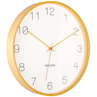 Karlsson Wanduhr, Gelb, Holz, Rund, 40x40x5 cm, CE, Dekoration, Uhren, Wanduhren