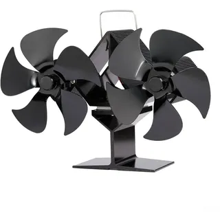 Magnetischer Kaminventilator ohne Strom, Doppelmotoren Ofenventilator, Kaminrohr, leise effektiv