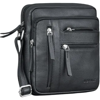 ROYALZ 'Indianapolis' Vintage Leder Umhängetasche Herren Klein Ledertasche Männer Tasche Schultertasche Echtleder Männerhandtasche zum Umhängen Herrentasche Büffel-Leder - S
