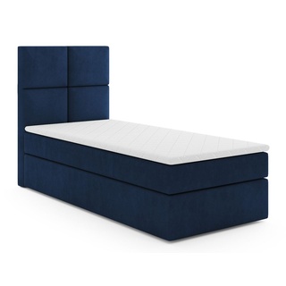 Boxspringbett Polsterbett Einzelbett OMIS 100 x 200 cm mit Bettkasten und Matratzentopper Bett Schlafzimmer Jugendbett Kinderbett H3 Seite: rechts ...