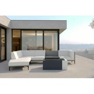 OUTFLEXX Jewel Gartenlounge für 5-6 Personen, anthrazit/hellgrau, Alu/Polyester, inkl. Beistelltisch