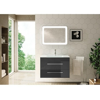 Camargue Stella K Badmöbel-Set K82G22  (80 cm, Grafit, Hochglanz)