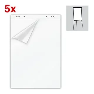 Flipchart-Papier blanko 67,5 x 98,0 cm, 20 Blatt, 5 Blöcke