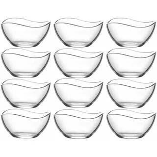 Ecolle 12tlg. Glasschalen Set aus hochwertigem Glas Schalen Glasschale Dessertschale Vorspeise Glas Gläser 300 ml (Vira)