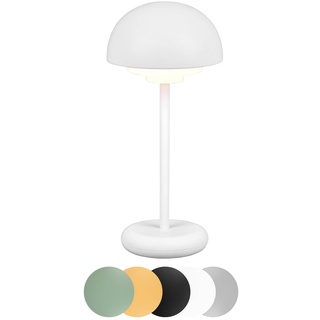 lightling Else LED Design Tischlampe, Pilz Lampe aufladbar via USB-C, Tischleuchte kabellos mit 4-fach Touch Funktion, IP44 für innen und außen,13 x 30 cm, weiß, Kunststoff, 2 Watt