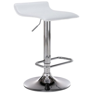TPFLiving Barhocker Dynasty (mit Fußstütze - Barstuhl höhenverstellbar - Hocker für Theke & Küche), 360° drehbar - chromfarbener Stahl - Sitzfläche: Kunstleder Weiß weiß