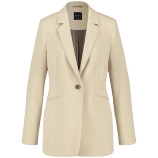 Taifun Damen Taillierter Blazer aus feiner Stretch-Qualität Langarm, geknöpfte Armschlitze unifarben Warm Sand 40 - 40