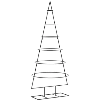 vidaXL Metall-Weihnachtsbaum Schwarz 150 cm