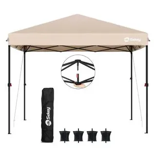Sekey Faltpavillon 3 x 3 m inkl. 4 Sandsäcke Khaki
