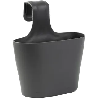 Blumenkasten oval 2,8 Liter zum Hängen mit 1. Bügel und Wasserspeicher Anthrazit