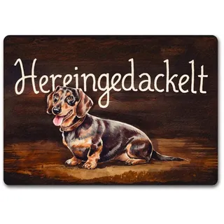 speecheese Fußmatte Hereingedackelt Fußmatte in 35x50 cm ohne Rand mit Dackel 35 cm