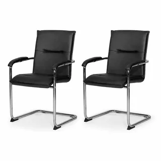 Topsit WAI90 Freischwinger mit Armlehnen – Besucherstuhl, 2er Set