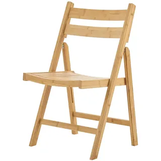 [en.casa] Klappstuhl Gran Bambus braun 2er Set