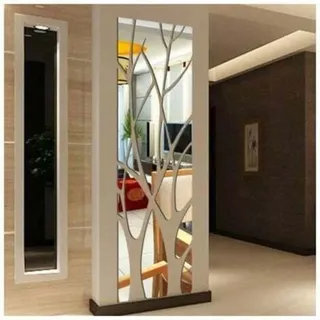 3d-spiegel-wandaufkleber, Abnehmbar, Kunst-wandtattoo Für Wohnzimmer, Schlafzimmer, Dekoration (100 X 28 Cm, Silber)