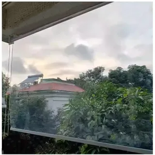 Wasserdichte Rollos,Rollo Jalousie Transparent Außen PVC,Innen Outdoor Fenstervorhänge,Verdunkelungsrollo ,Durchsichtige Rollläden,für Tür Terrasse Badezimmer Trennwand(W90*H250cm/W35.43*H98.42in)