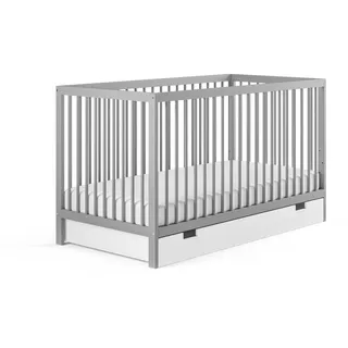 Kids Collective Babybett mit Schublade Grau 60 x 120 cm