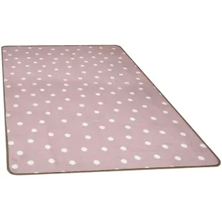 Kinderteppich "PUNTO, Made in Belgium", rosa, B:140cm H:5mm L:200cm, Polyamid, PRIMAFLOR-IDEEN IN TEXTIL, Teppiche, Kinderteppich, Kurzflor, Motiv Punkte, Kinderzimmer