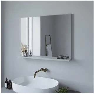 AQUALAVOS Spiegel Wandspiegel Badspiegel mit Ablage 50x70 80x60 100x60 cm Dekospiegel, Geeignet für Flur, Schlafzimmer, Wohnzimmer usw (Ohne Beleuchtung) 80 cm x 60 cm x 11.2 cm