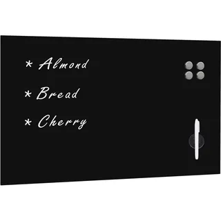 Tidyard Magnettafel Wandmontage Glas 100 x 60 cm Memoboard Schwarz Wandtafel magnetisch Whiteboard Korkwand Magnet Tafel Magnetpinnwand