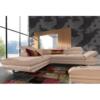 COTTA Ecksofa Enterprise, inklusive Kopfteilverstellung, wahlweise mit Bettfunktion beige