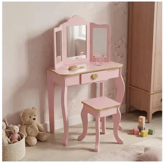 scena living Kinderschminktisch REIA, mit Spiegel und Hocker im Set, rosa
