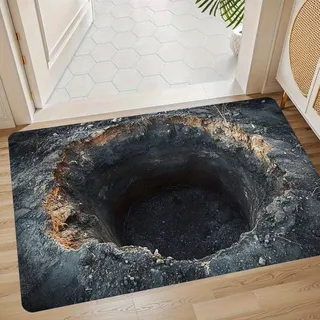 JUXDZISHW 3D Illusion Teppich Optischer TäUschung Bodenmatte Stereoskopischer Wirbel Muster Wohnzimmer rutschfest Fußmatten Vielseitige Wohnaccessoires,I,60 * 90cm