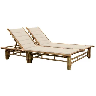vidaXL 2-Personen-Sonnenliege 200 x 150 x 30 cm Cremeweiß