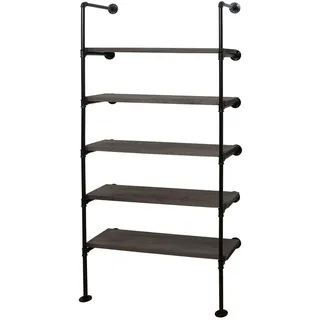 berlinlodge Standregal 165 x 80 x 28 cm Grau-braun