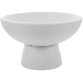 Luxshiny Obstschale Keramik Weiß - Moderne Dekoschale mit Fuß, 13cm Servierschale für Obst, Snacks & Dessert, Elegante Tischdeko für Küche & Wohnzimmer, Spülmaschinenfest