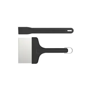 SANTOS Spachtel Reinigungsset 2-teilig- Reinigungs-Set rostfrei, spülmaschinengeeignet - Planchas & Gasgrills -Edelstahl Spachtel & Kunststoff Schaber