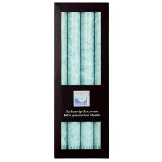 Kerzenfarm Hahn Stearin Stabkerze Set 4 St. eisblau
