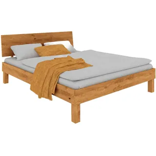 byoak Bett VIGO 140 x 220 aus Massivholz, mit Holzkopfteil, Naturgeölt