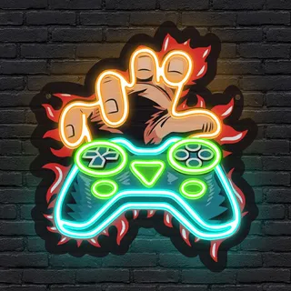Game Controller Neon Schild,Gaming LED Schilder Wand Deko für Schlafzimmer Man Cave Gaming Zimmer Club Party,Buntes Gamer Beleuchtet Wand Deko für Junge Männer Lady Spieler USB Powered(13.8"*12.6")