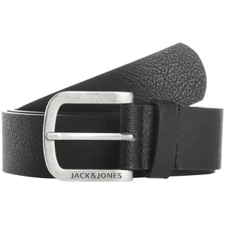 JACK & JONES Herrengürtel Leder schwarz/silber 105