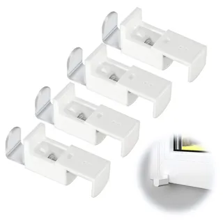 4 Stück Klemmträger Plissee Halterung Verstellbereich 20mm | Plissee Ersatzteile Klemmträger Klemmen für Duo Doppelrollo und Plissee Klemmträger Set für Plissee weiß