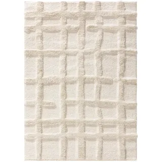 benuta pop Hochflor Shaggyteppich Tibo Cream 160x230 cm - Hochflor Teppich für Wohnzimmer