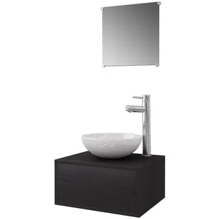 vidaXL Badmöbel-Set 4-tlg. Schwarz