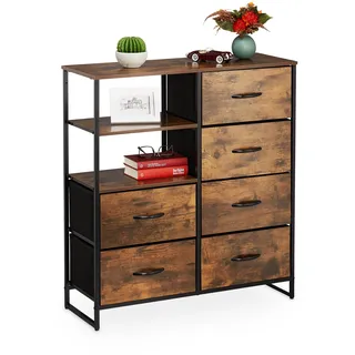 Relaxdays Kommode 84 x 92 x 32 cm braun/schwarz