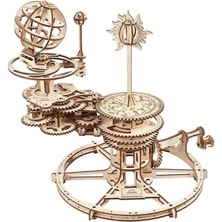 UGEARS Mechanisches Tellurion 3D-Puzzle – Vatertagsgeschenk, ERD- und Mond-Puzzle, 3D-Holzpuzzle für Erwachsene – Modellbausätze für Erwachsene zum Bauen – pädagogischer Sonnensystem DIY-Planetarium