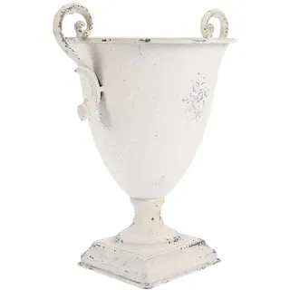 Vintage Blumentopf aus Eisen, Weiß, Hoch, für Pflanzen | Römischer Stil, Leicht und Bruchfest, für Getrocknete Blumen, Zuhause und Cafés, Dekorativ