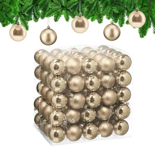 Relaxdays Weihnachtskugeln 100er Set, Creme,Silber