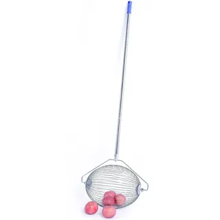 Charocean Edelstahl apfelsammler rollsammler obstsammler 145 cm fallobstsammler mit Teleskopstiel apfelroller apfelpflücker, Ideal auch als Greifer für Golfbälle, Tennisbälle