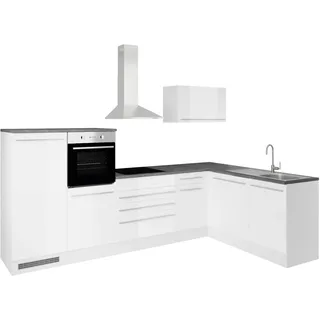 Stella Trading Winkelküche Jazz L-Form 320 cm Hochglanz grau
