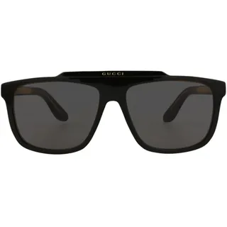 Gucci Herrenbrille, Schwarz/Schwarz/Grau, 58 - 58 (XL)