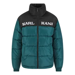 Karl Kani Retro Essential Puffer Jacke smaragd / schwarz / weiß L